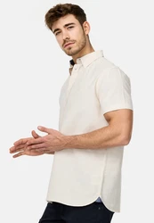 Indicode Langarmhemd INKenner Khaki/Beige/Weiß