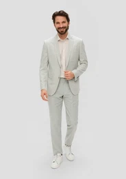 Stoffhose s.O PURE: Anzughose aus Leinenmix mit Hahnentritt-Muster