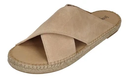 espadrij loriginale CROISETTE VELOUR MEN Keilpantolette Beige