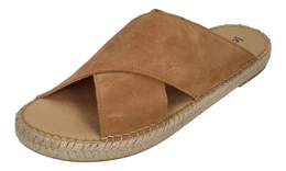 espadrij loriginale CROISETTE VELOUR MEN Keilpantolette Cognac