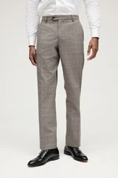 Next Anzughose Skinny Fit Anzug mit Karomuster und Besatz Beige/Braun/Grau