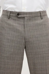 Next Anzughose Skinny Fit Anzug mit Karomuster und Besatz Beige/Braun/Grau