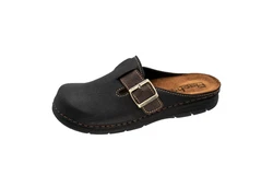 Fischer-Markenschuh Clog Mario Braun/Dunkelbraun/Schwarz/Beige