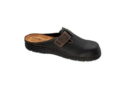 Fischer-Markenschuh Clog Mario Braun/Dunkelbraun/Schwarz/Beige