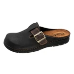 Fischer-Markenschuh Clog Mario Braun/Dunkelbraun/Schwarz/Beige