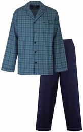 Schlafanzug Herren Pyjama lang geknpft (2 tlg) Baumwolle
