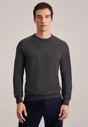 Strickpullover Schwarze Rose Langarm Rundhals Uni