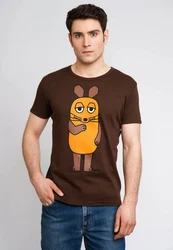 LOGOSHIRT T-Shirt Die Sendung mit der Maus Originaldesign Braun/Orange