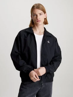Calvin Klein Jeans Outdoorjacke UNPADDED HARRINGTON mit Logo-Badge Blau/Dunkelblau/Schwarz/Hellblau
