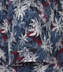 CASAMODA Langarmhemd Print Casual Fit Button-Down-Kragen Blau/Rot/Hellblau