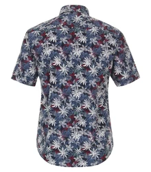 CASAMODA Langarmhemd Print Casual Fit Button-Down-Kragen Blau/Rot/Hellblau