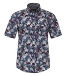 CASAMODA Langarmhemd Print Casual Fit Button-Down-Kragen Blau/Rot/Hellblau