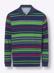 Sieh an! T-Shirt Langarm-Poloshirt Mischfarben/Rot/Grün/Blau