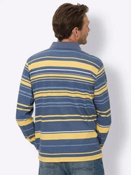 Sieh an! T-Shirt Langarm-Poloshirt Rot/Mischfarben/Blau/Grau/Hellblau/Gelb