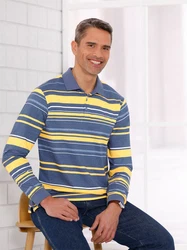 Sieh an! T-Shirt Langarm-Poloshirt Rot/Mischfarben/Blau/Grau/Hellblau/Gelb