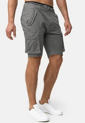 Indicode Cargoshorts Arbor Dunkelgrau/Grau/Hellgrau/Dunkelgrün