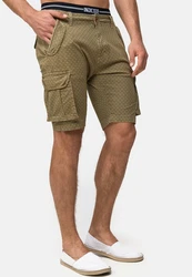 Indicode Cargoshorts Arbor Khaki/Dunkelgrün/Beige