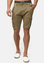 Indicode Cargoshorts Arbor Khaki/Dunkelgrün/Beige