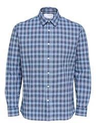 SELECTED HOMME Hemd Regadi nachtblau/taubenblau/hellblau/hellgrau