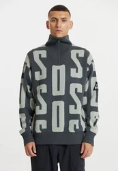 SOS Pullover 'Verbier' Grün/Rosa/Braun/Grau/Hellgrau