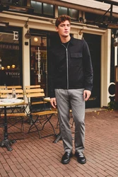 Next Hemdjacke EDIT (1-St) Hellblau/Schwarz/Grau