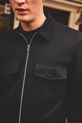 Next Hemdjacke EDIT (1-St) Hellblau/Schwarz/Grau