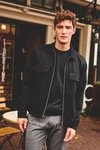 Next Hemdjacke EDIT (1-St) Hellblau/Schwarz/Grau