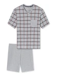 Schiesser Pyjama V-Ausschnitt Comfort Nightwear (2 tlg) Grau/Hellgrau