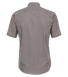 CASAMODA Kurzarmhemd Freizeithemd (944196300) Braun/Schwarz/Dunkelbraun