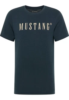 MUSTANG T-Shirt 'Austin' dunkelblau/offwhite