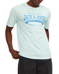 Jack & Jones Print-Shirt (Spar Set, 3er-Pack) Hellblau/Mischfarben/Schwarz/Dunkelblau/Blau