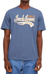 Jack & Jones Print-Shirt (Spar Set, 3er-Pack) Blau/Dunkelblau/Hellblau