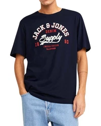 Jack & Jones Print-Shirt (Spar Set, 3er-Pack) Blau/Dunkelblau/Hellblau