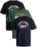 Jack & Jones Print-Shirt Dunkelgrün/Hellblau/Dunkelblau/Grau Jack & Jones Print-Shirt Dunkelgrün/Hellblau/Dunkelblau/Grau