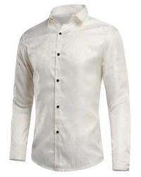Allthemen Langarmhemd Regular Fit Herren Freizeithemd Weiß/Khaki