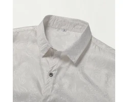 Allthemen Langarmhemd Regular Fit Herren Freizeithemd Weiß/Khaki