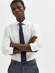 SELECTED HOMME Businesshemd Ethan Weiß/Creme/Hellblau