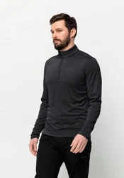 Jack Wolfskin Stehkragenpullover SKY THERMAL HZ Schwarz/Dunkelgrau
