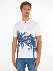 Tommy Hilfiger Poloshirt PALM PLACEMENT PRINT REG POLO Weiß/Dunkelblau/Creme/Blau/Schwarz
