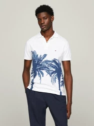 Tommy Hilfiger Poloshirt PALM PLACEMENT PRINT REG POLO Weiß/Dunkelblau/Creme/Blau/Schwarz