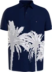 Tommy Hilfiger Poloshirt PALM PLACEMENT PRINT REG POLO Dunkelblau/Blau/Beige