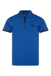 CAMP DAVID Poloshirt mit Print am Kragen Blau/Dunkelblau