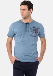 Cipo & Baxx Print-Shirt Blau/Grau/Hellblau