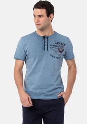 Cipo & Baxx Print-Shirt Blau/Grau/Hellblau