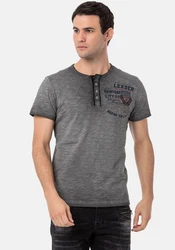 Cipo & Baxx Print-Shirt Grau/Dunkelrot/Hellgrau/Dunkelgrau