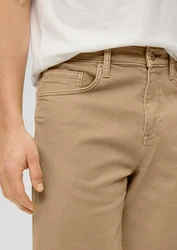 s.Oliver Stoffhose Jeans-Shorts Regular Fit High Rise Straight Leg Khaki/Beige/Braun