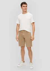 s.Oliver Stoffhose Jeans-Shorts Regular Fit High Rise Straight Leg Khaki/Beige/Braun