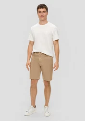s.Oliver Stoffhose Jeans-Shorts Regular Fit High Rise Straight Leg Khaki/Beige/Braun