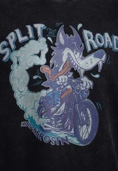 KingKerosin Print-Shirt Split The Road Blau/Grau