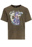 KingKerosin Print-Shirt Split The Road Dunkelgrün/Khaki/Braun
